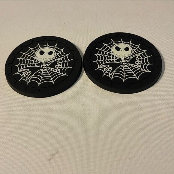 Nightmare Before Christmas Car Cup Coasters in black set of 2 NWT - Picture 2 of 4